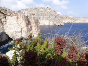 View near Blue Grotto, a natural cave with crystal blue waters Malta