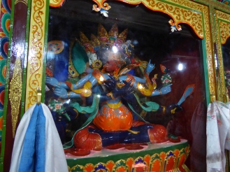 One of the numerous statues inside Thiksey Monastery